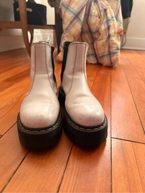 Dr. Martens White Platform Chelsea Boots docs
